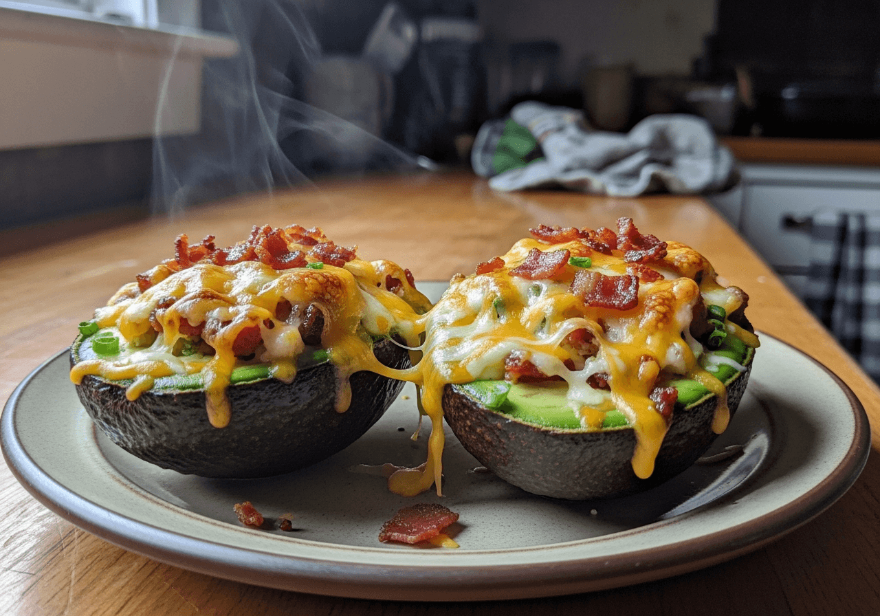 Cheesy Bacon Stuffed Avocados
