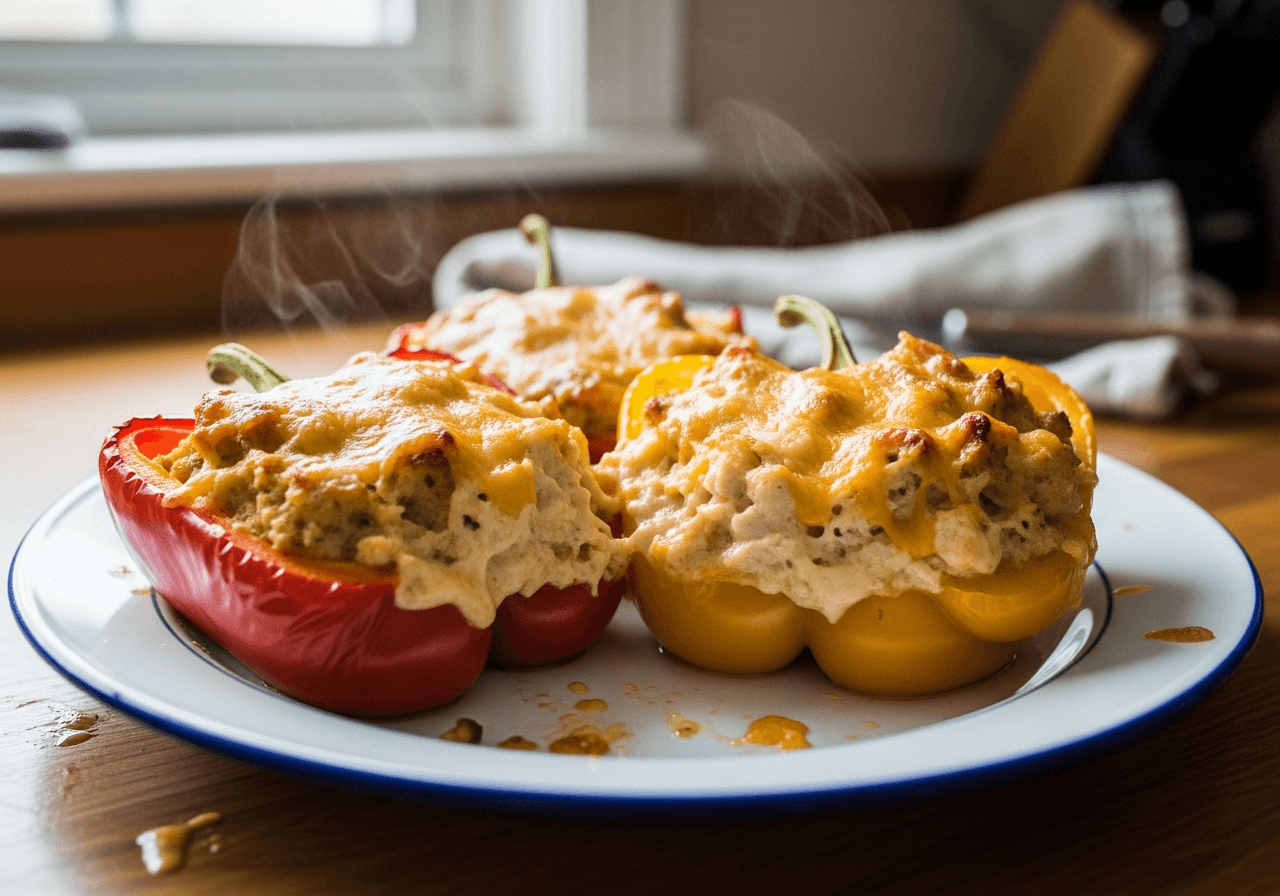 Cheesy Chicken Stuffed Bell Peppers