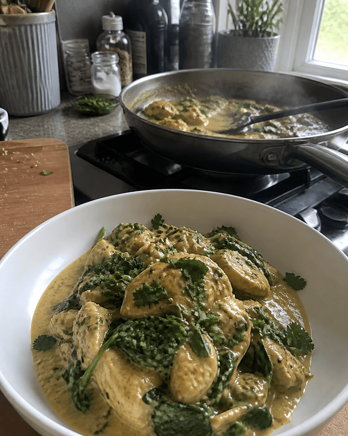Creamy Curried Chicken & Spinach