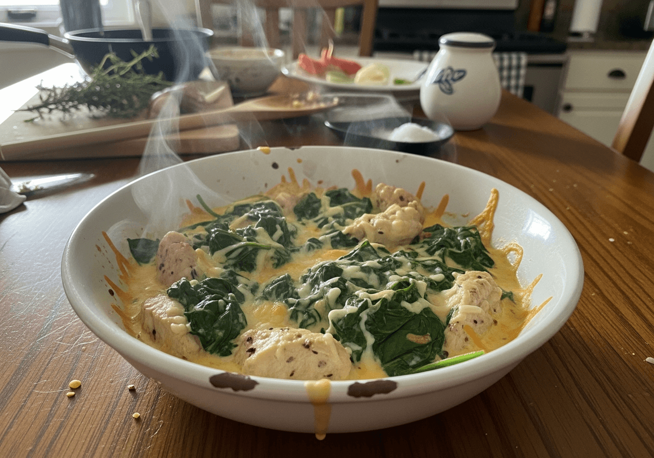 Creamy Keto Chicken and Spinach Skillet
