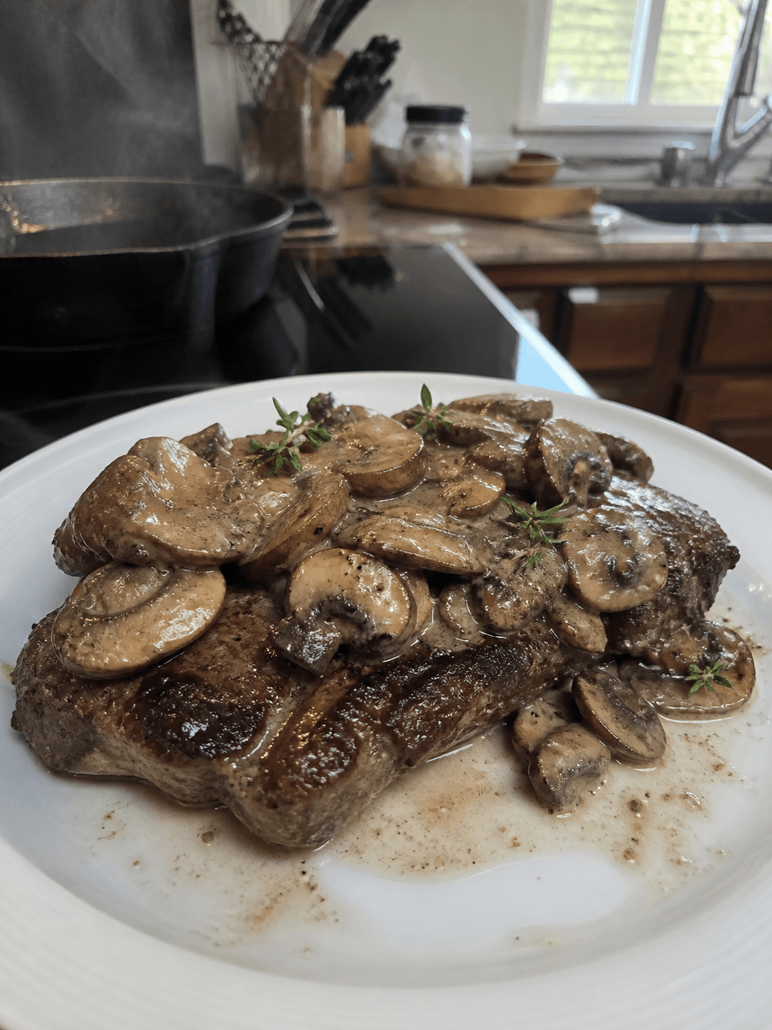 Creamy Mushroom Sirloin Steak