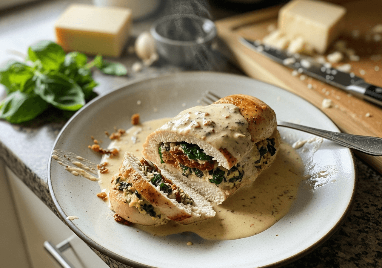 Creamy Sun-Dried Tomato Stuffed Chicken
