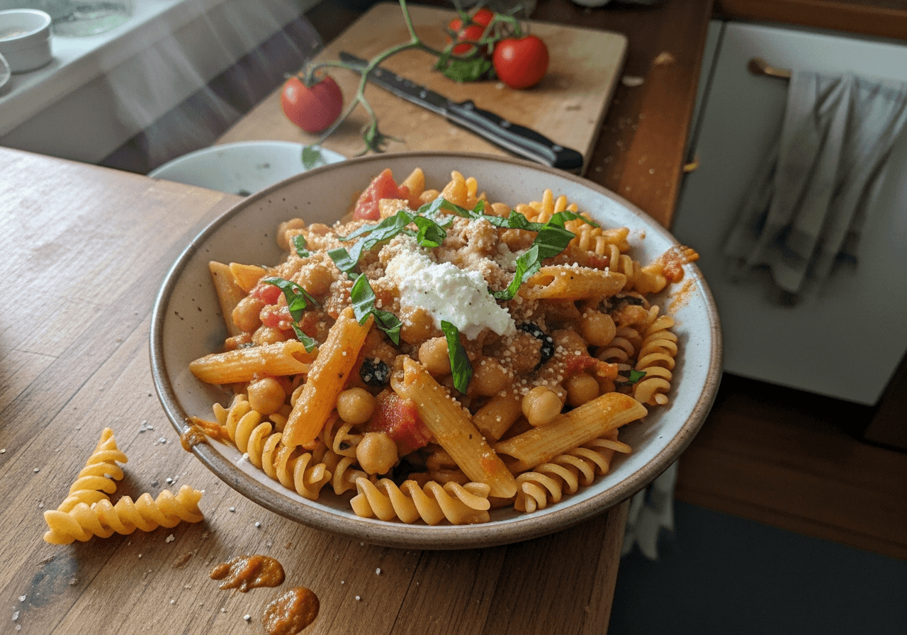 Creamy Tomato and Chickpea Pasta