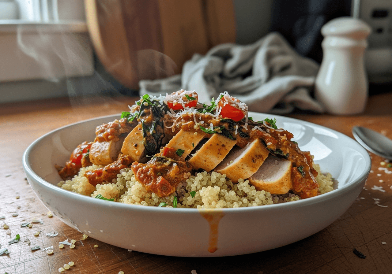 Creamy Tuscan Chicken Quinoa Bowls