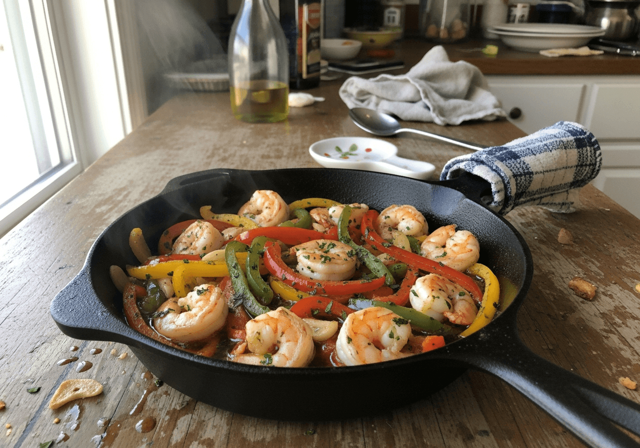 Garlic Shrimp and Bell Pepper Skillet