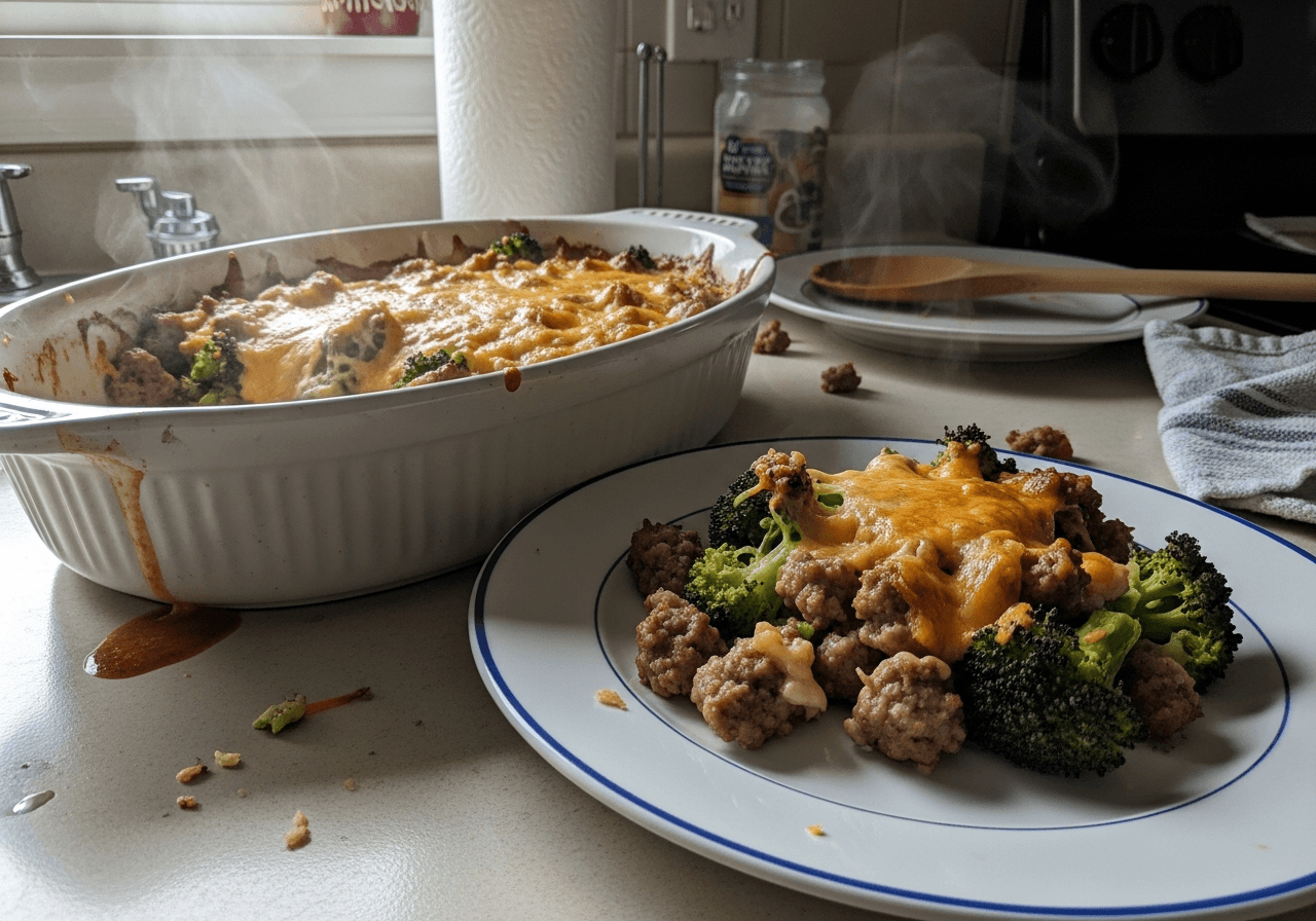 Hearty Cheesy Sausage and Broccoli Bake