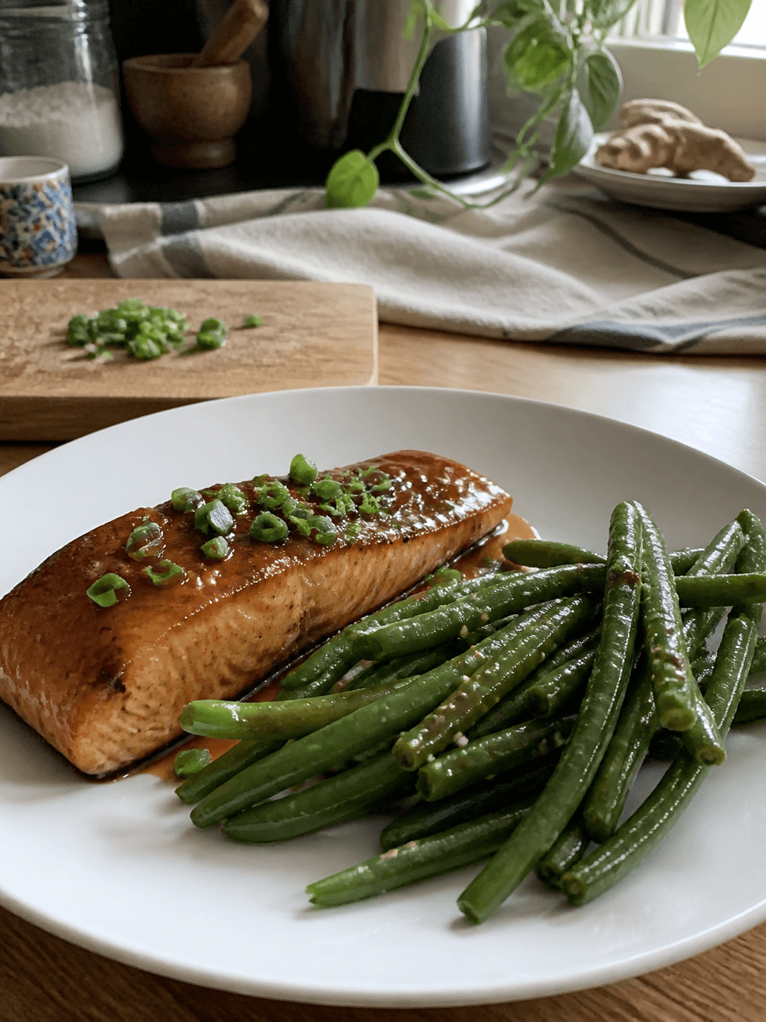 Honey Garlic Salmon with Green Beans