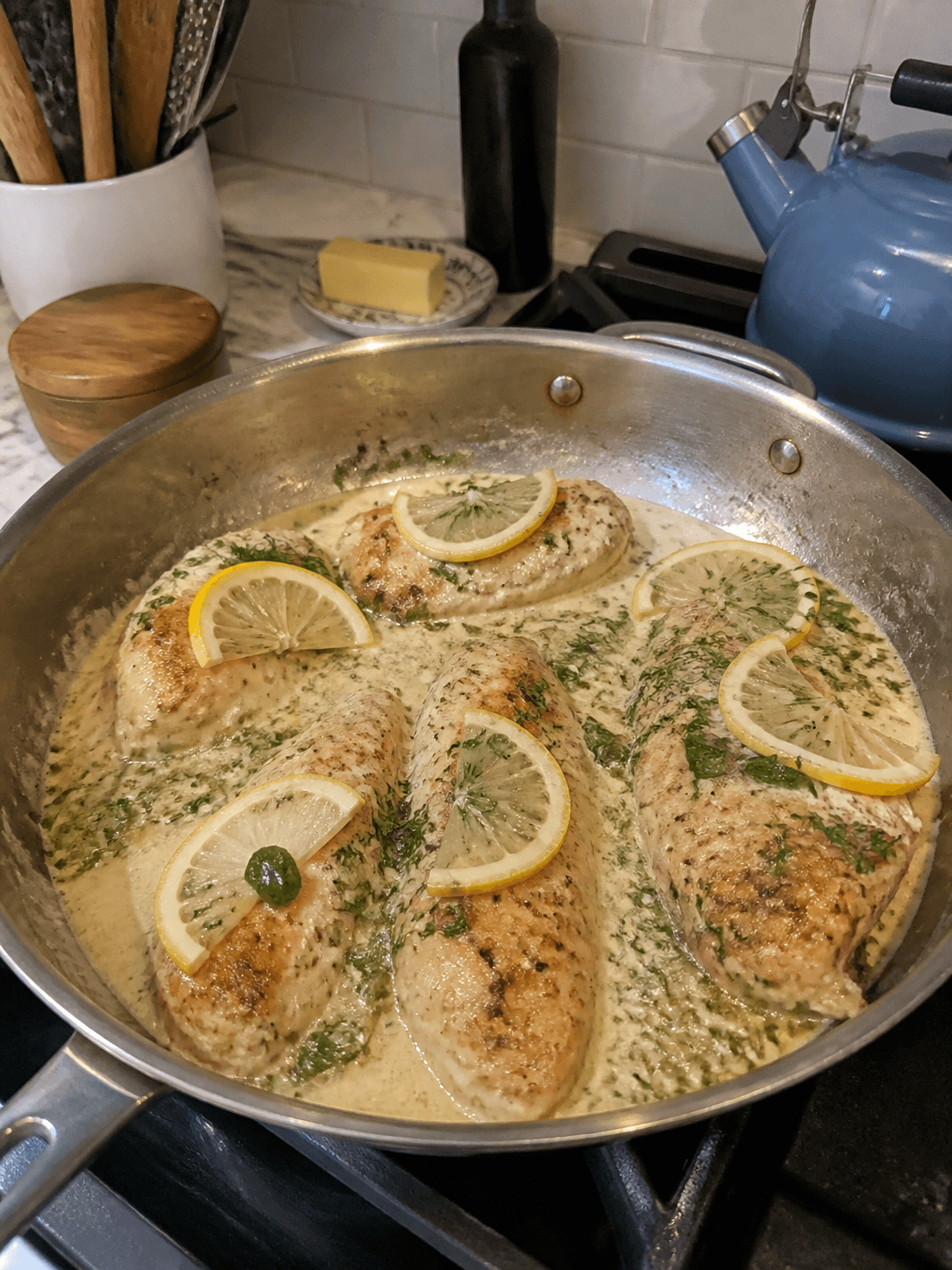 Lemony Dill Yogurt Chicken Skillet