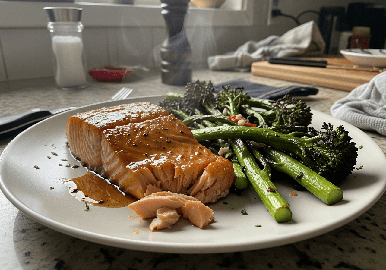 Maple Glazed Salmon with Roasted Broccolini