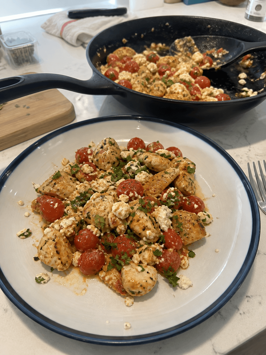 Mediterranean Chicken & Feta Skillet
