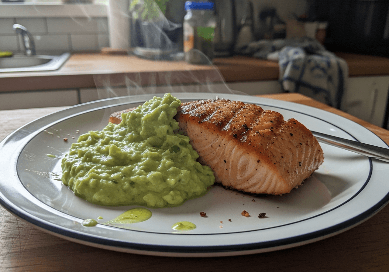 Pan-Seared Salmon with Zesty Avocado Cream