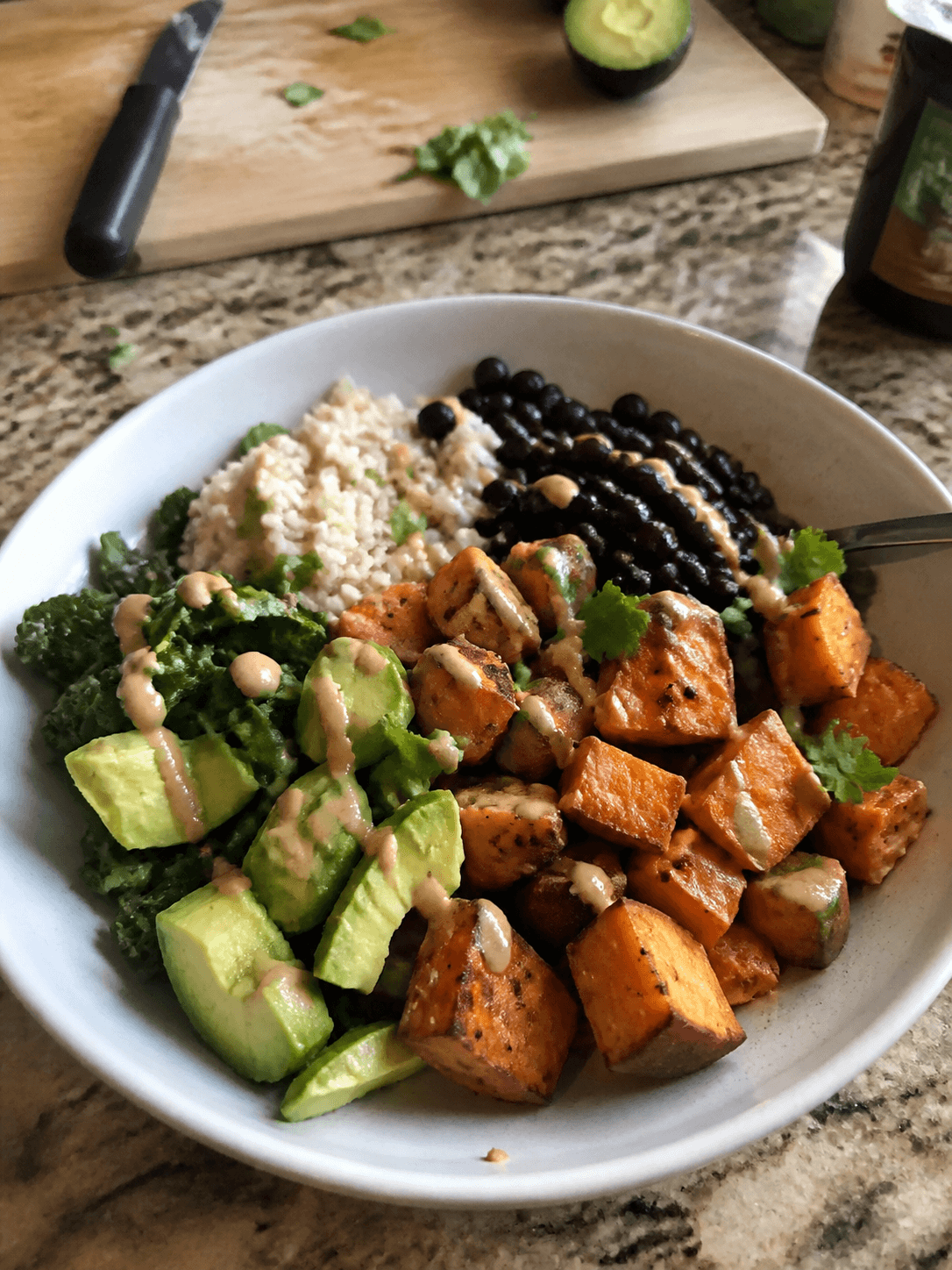 Roasted Sweet Potato and Black Bean Power Bowls