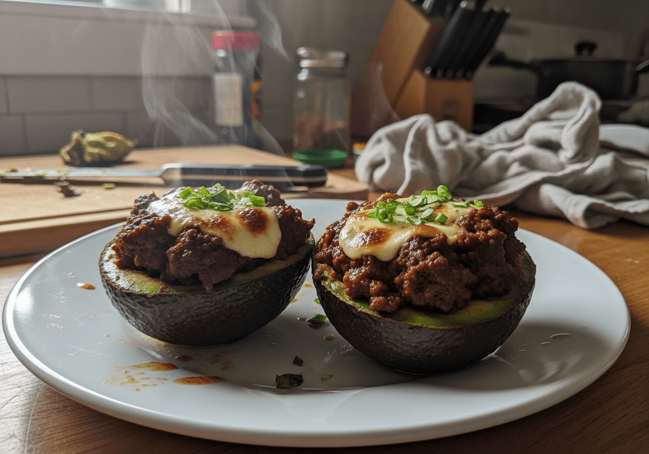 Savory Beef and Cream Cheese Stuffed Avocados