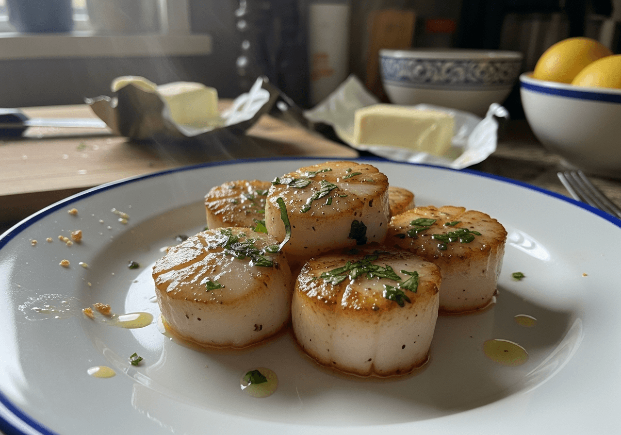 Seared Scallops with Lemon Parsley Butter