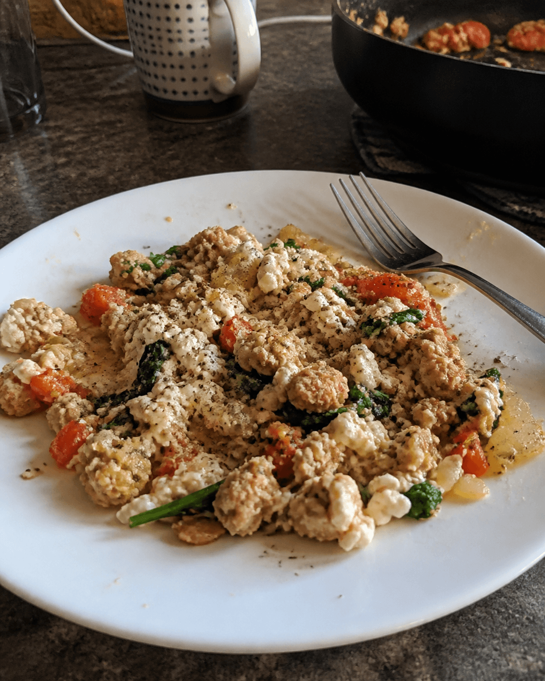 Smoky Turkey & Cottage Cheese Skillet