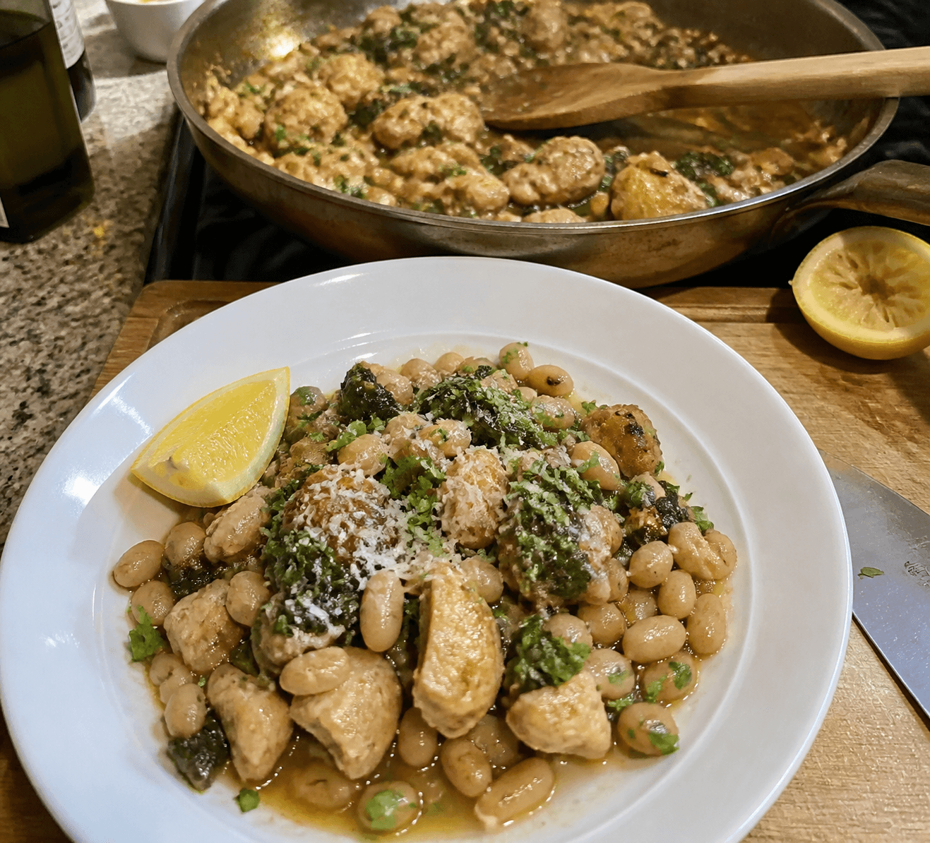 Zesty Lemon Chicken and White Bean Skillet