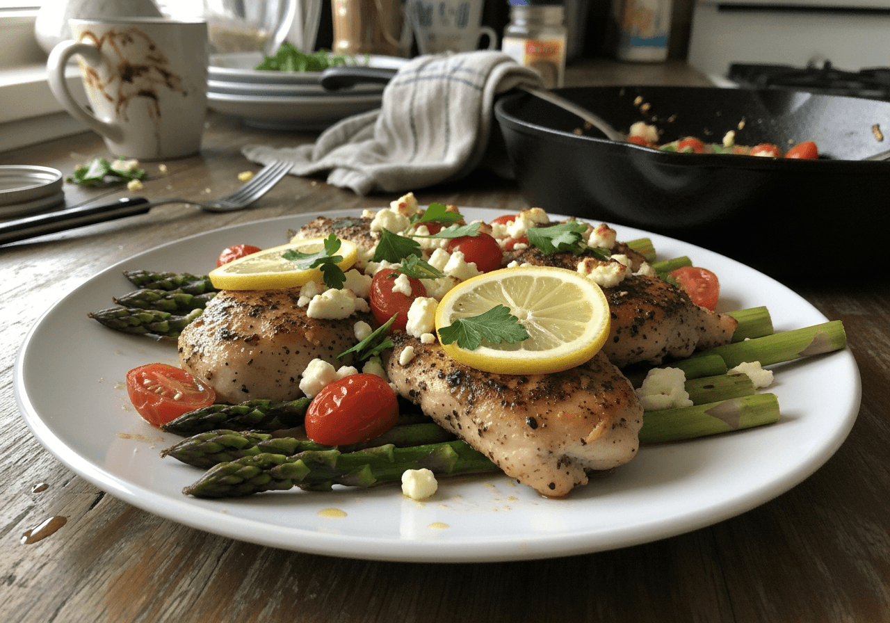 Zesty Lemon Feta Chicken Skillet