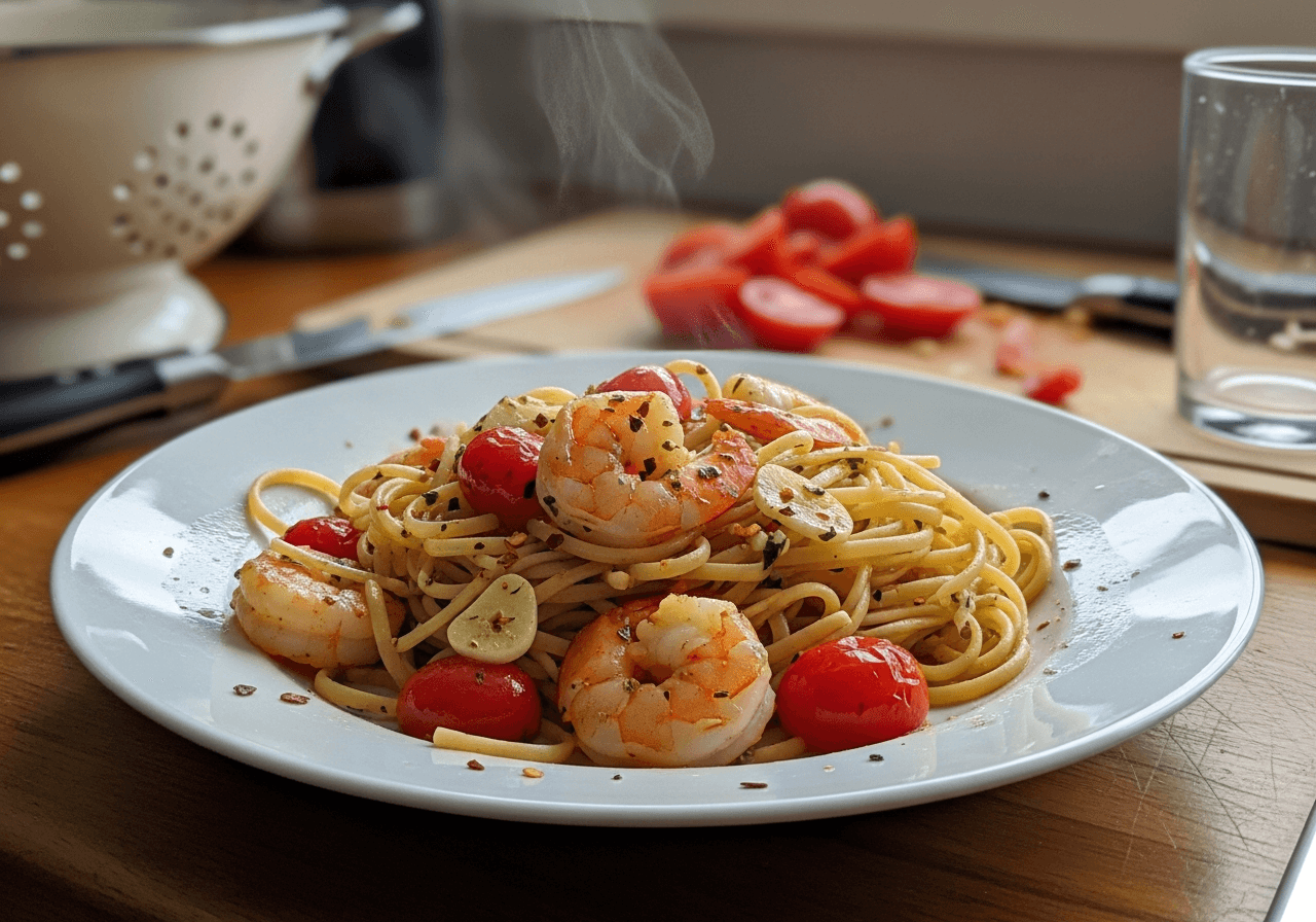 Zesty Shrimp and Tomato Linguine