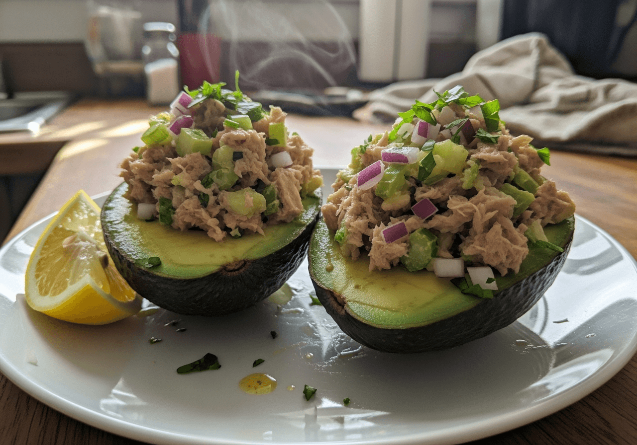 Zesty Tuna Stuffed Avocados